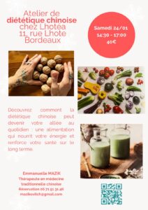 Atelier diététique chinoise